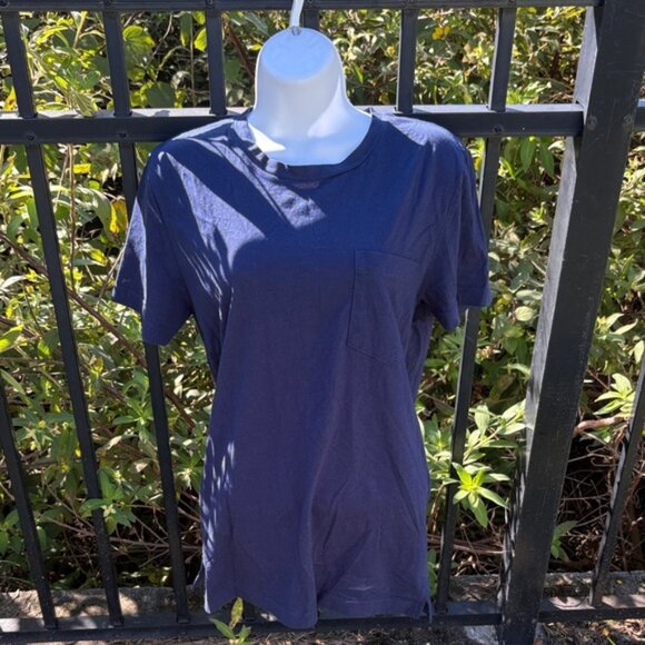 PINK Navy Blue Pocket Tee size small - Picture 2 of 5
